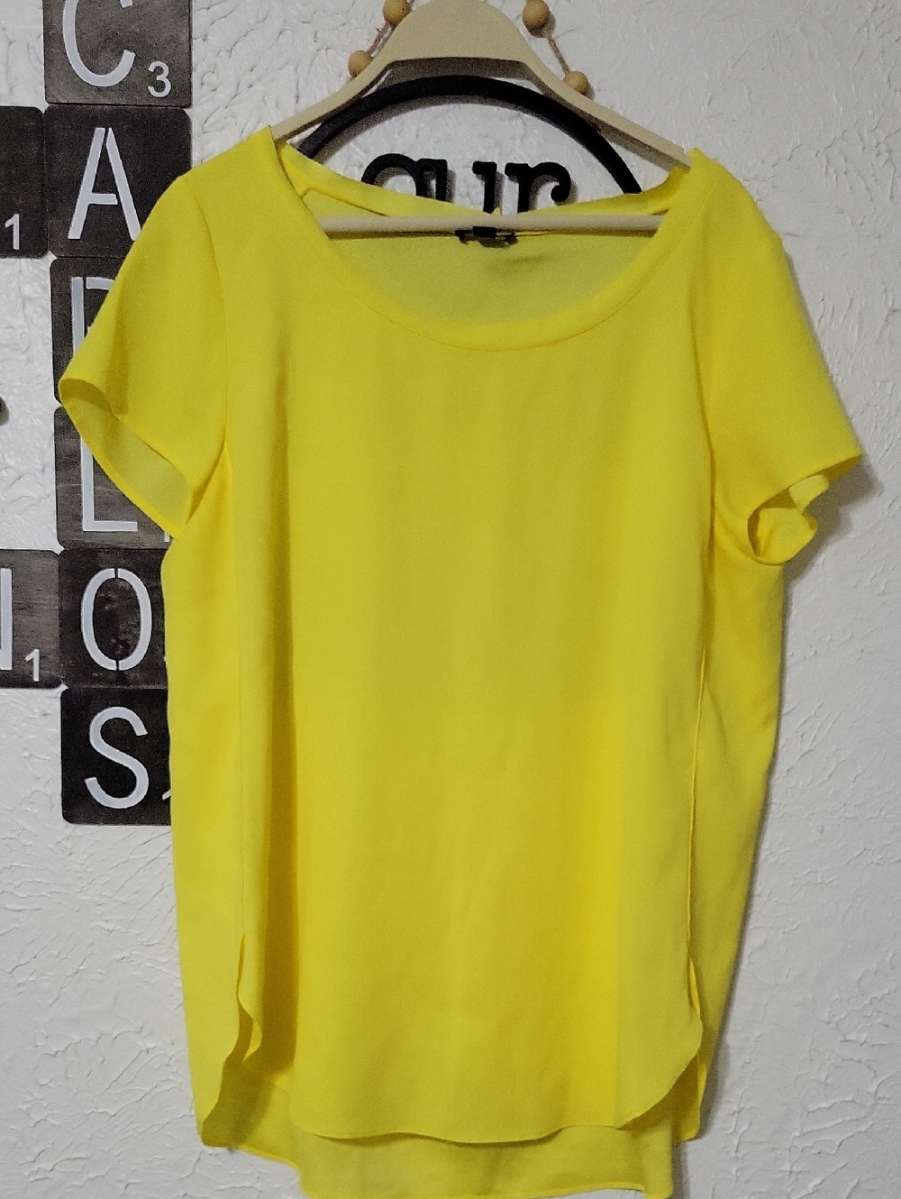 Ann Taylor Yellow Short Sleeve Blouse
